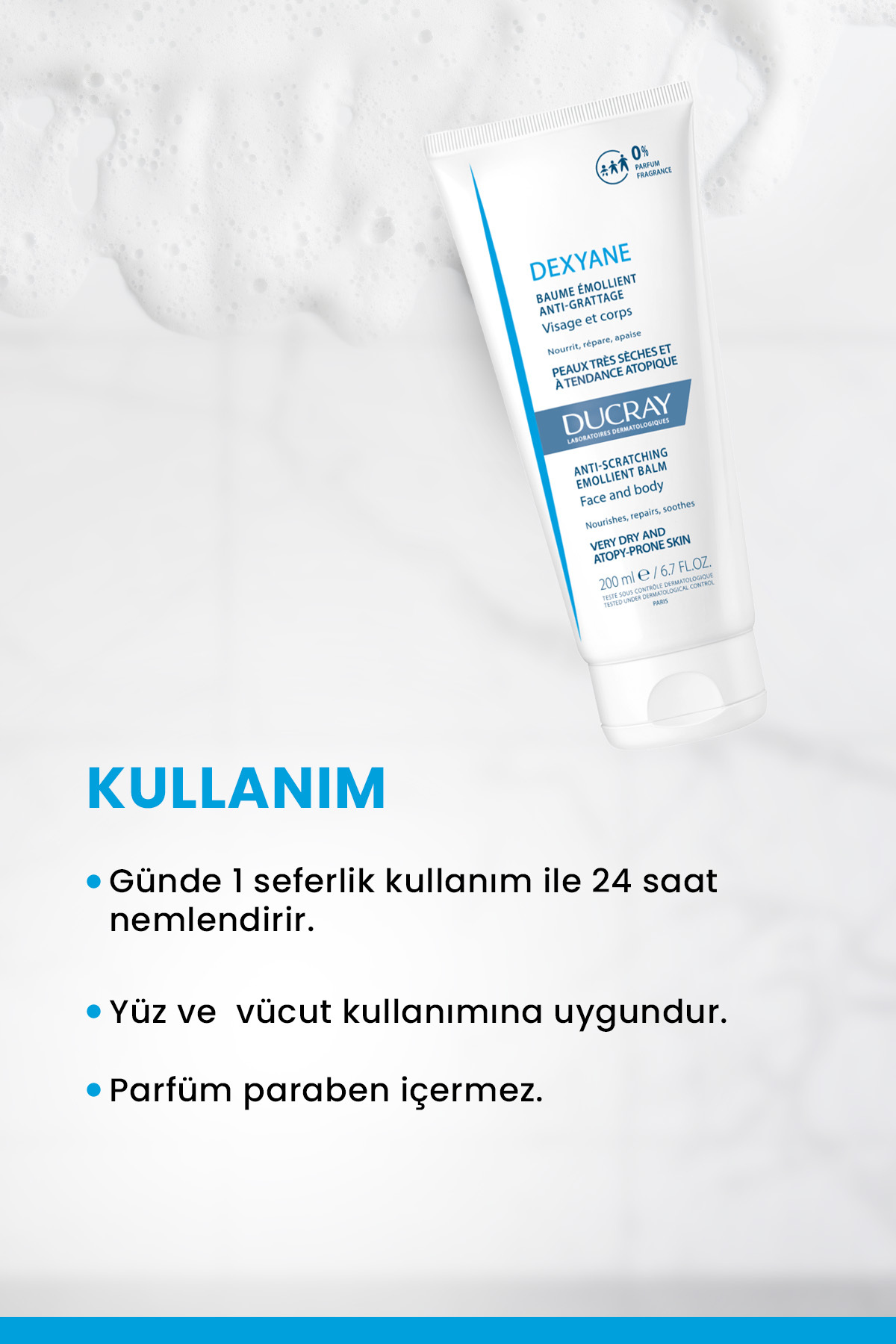 Ducray Dexyane Atopiye Eğilimli Ciltler için Kuruluk Karşıtı Nemlendirici Balsam 200 ml - Görsel 2