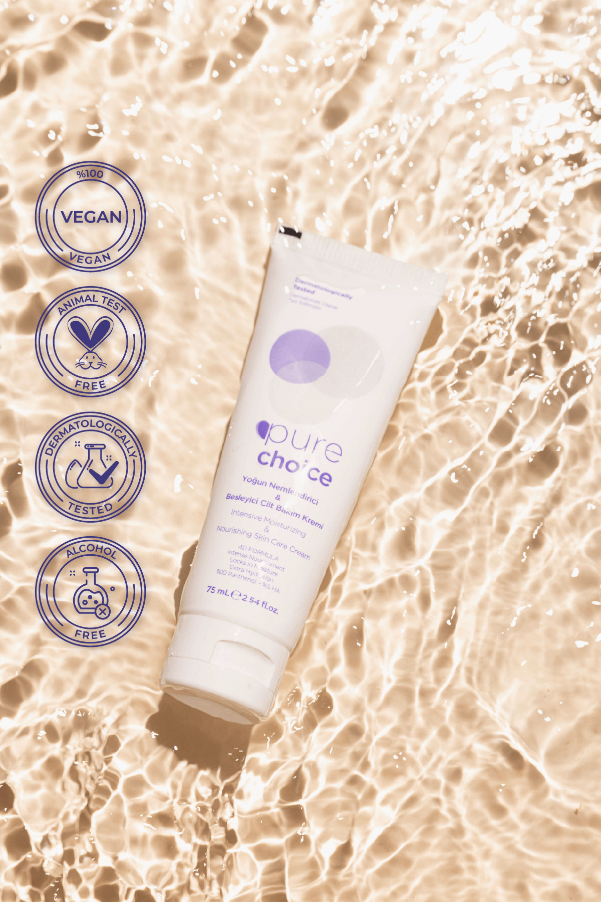 Pure Choice Yoğun Nemlendirici Ve Besleyici Cilt Bakım Kremi 75 Ml (4d Formula - %10 Panthenol + %5 Ha) - Görsel 3