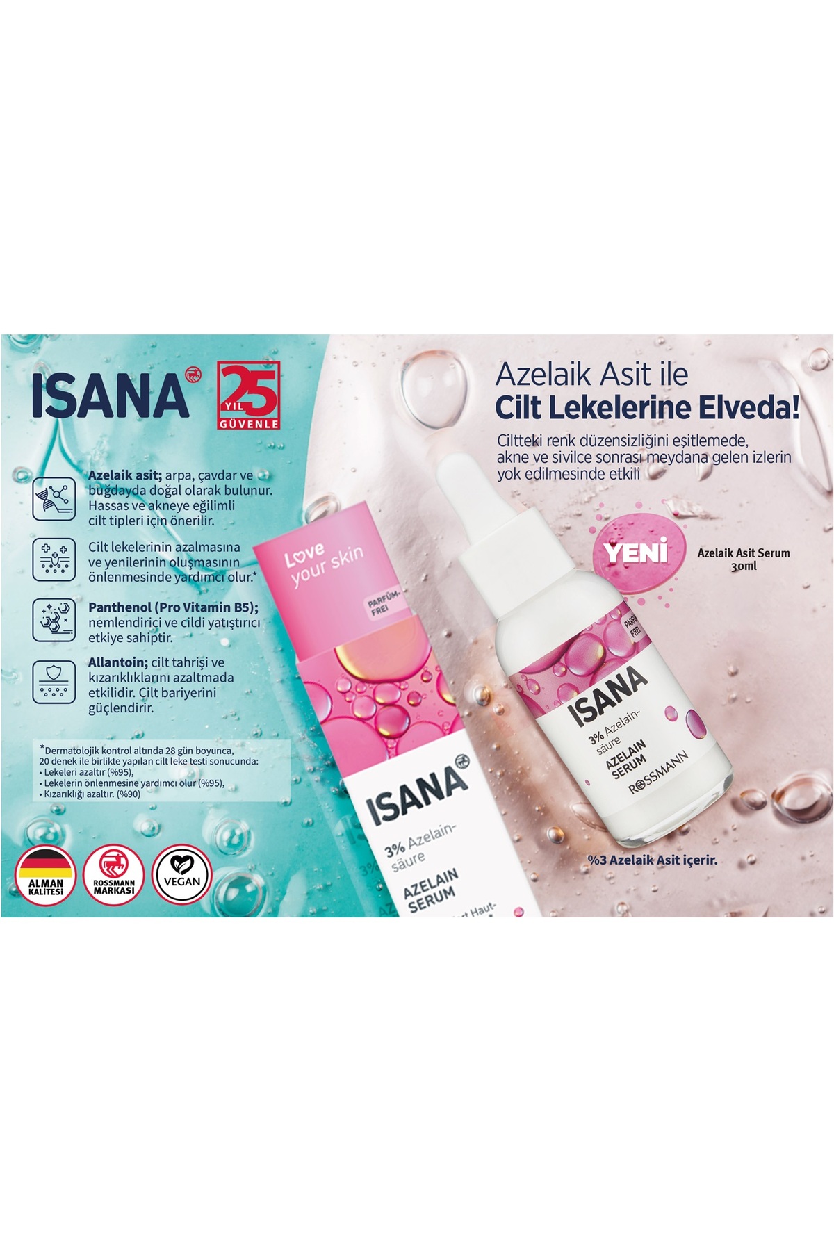 ISANA Love Your Skin Serum Azelaik Asit 30 ml - Görsel 3