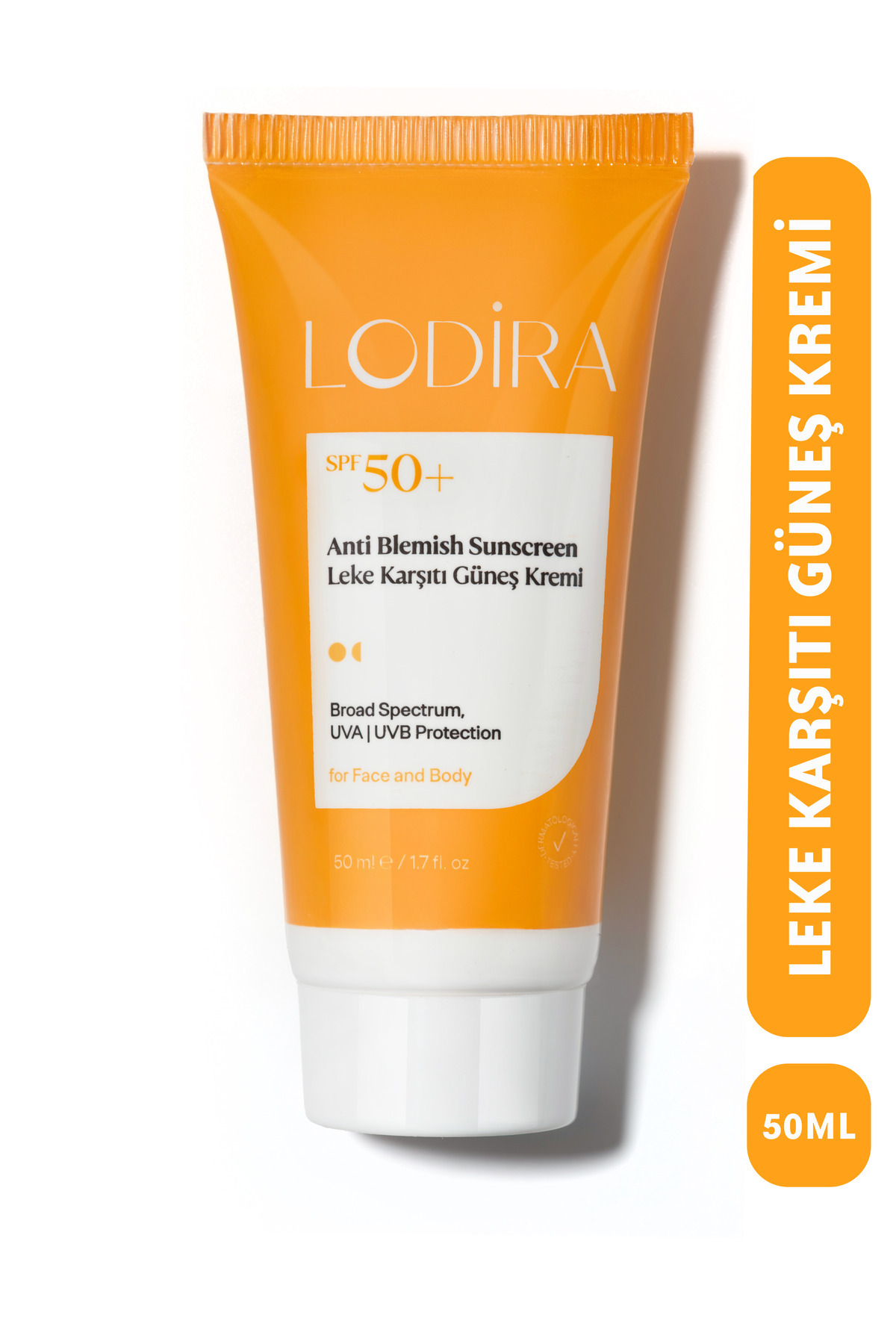 Lodira Cosmetic Leke Karşıtı, Glutatyonlu, Yüksek Korumalı Spf 50+ Güneş Kremi 50 ml