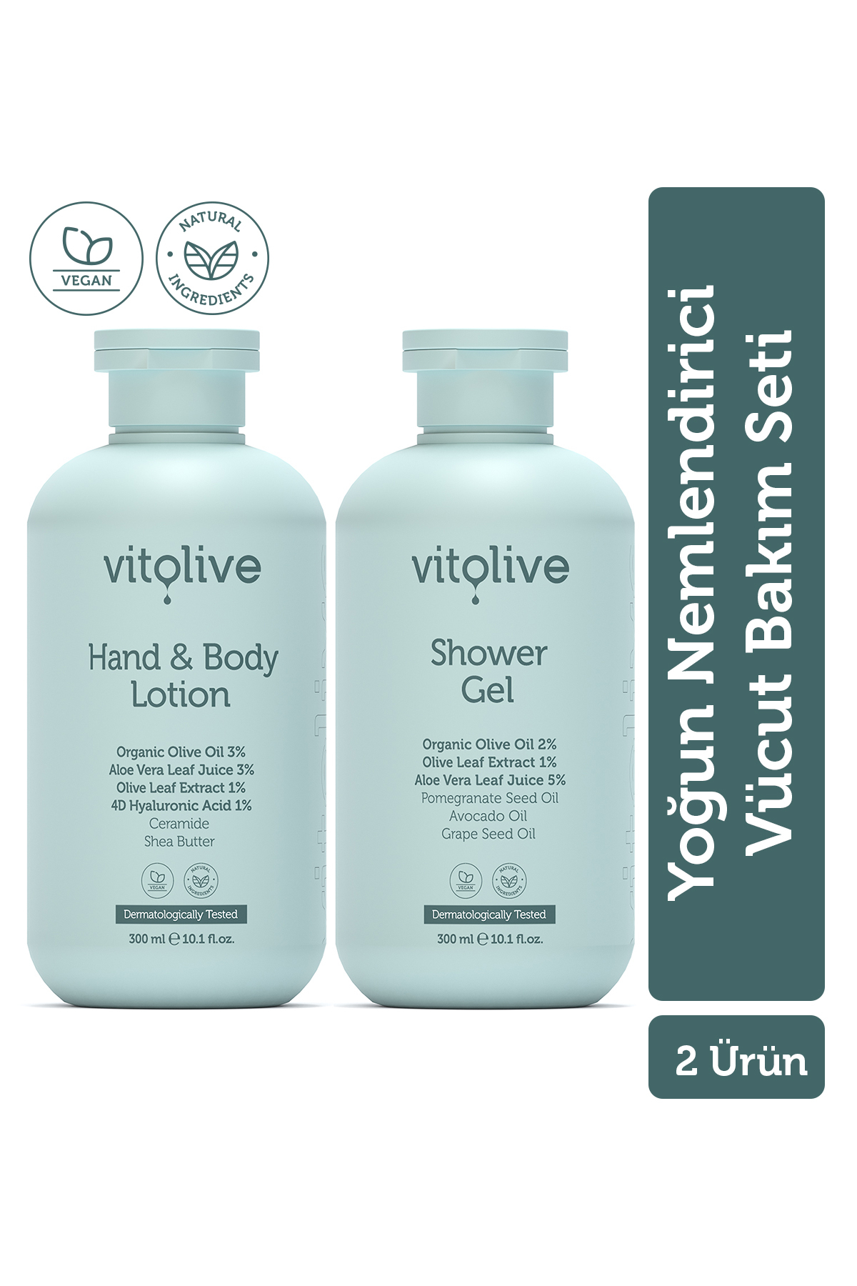 Vitolive Yoğun Nemlendirici Vücut Bakım Seti - Nemlendirici ve Bariyer Destekleyici Vegan (2'li Set)