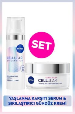 NIVEA Cellular Epigenetics Rejuvenating Yaşlanma Karşıtı Serum 30ml ve Cellular Expert Filler Gündüz Kremi