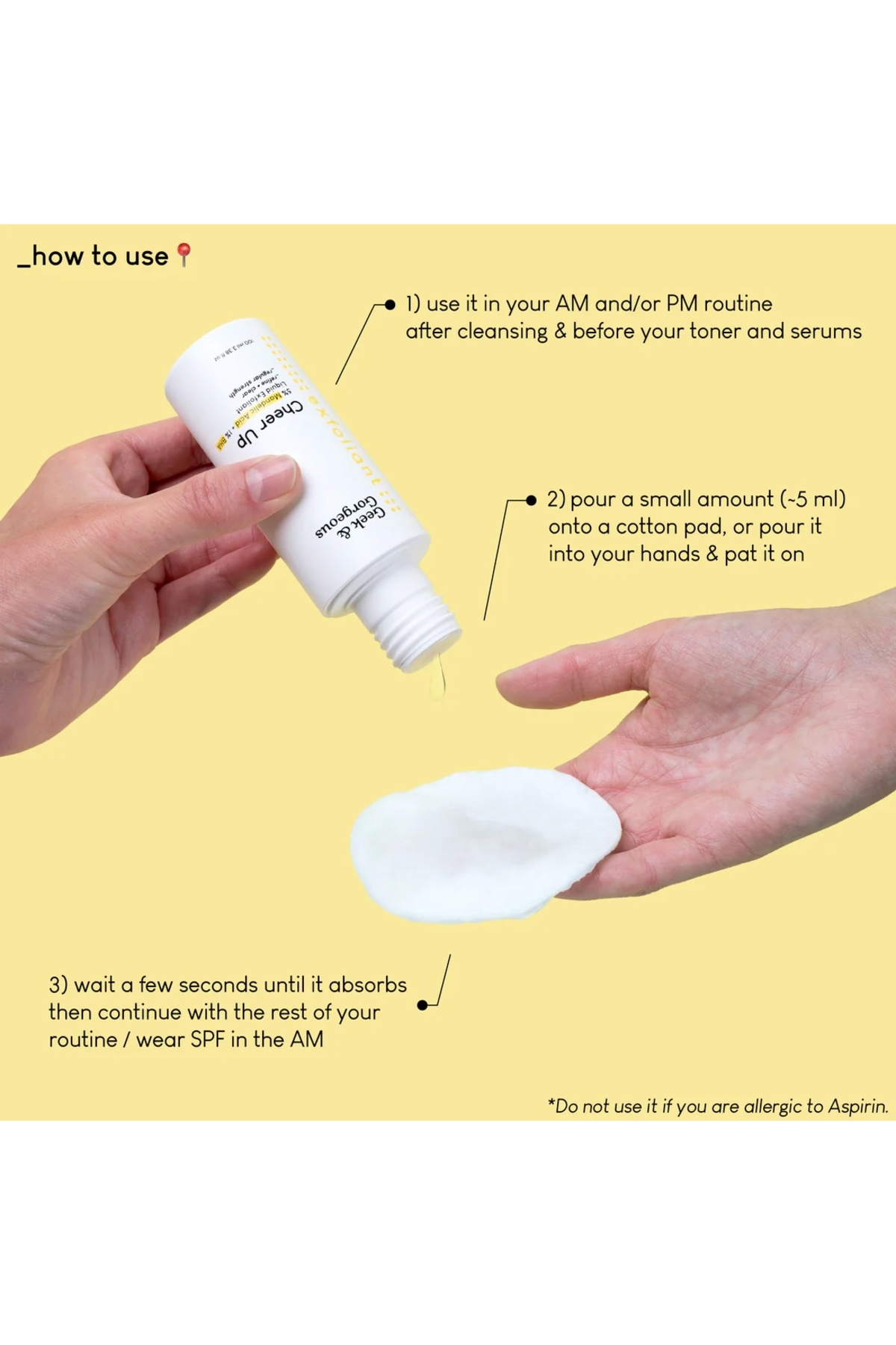 GEEK & GORGEOUS Cheer Up %1 Salisilik Asit & %5 Mandelik Asit Peeling Tonik – Akne, Siyah Nokta ve Yağlanma Karşıtı - Görsel 3