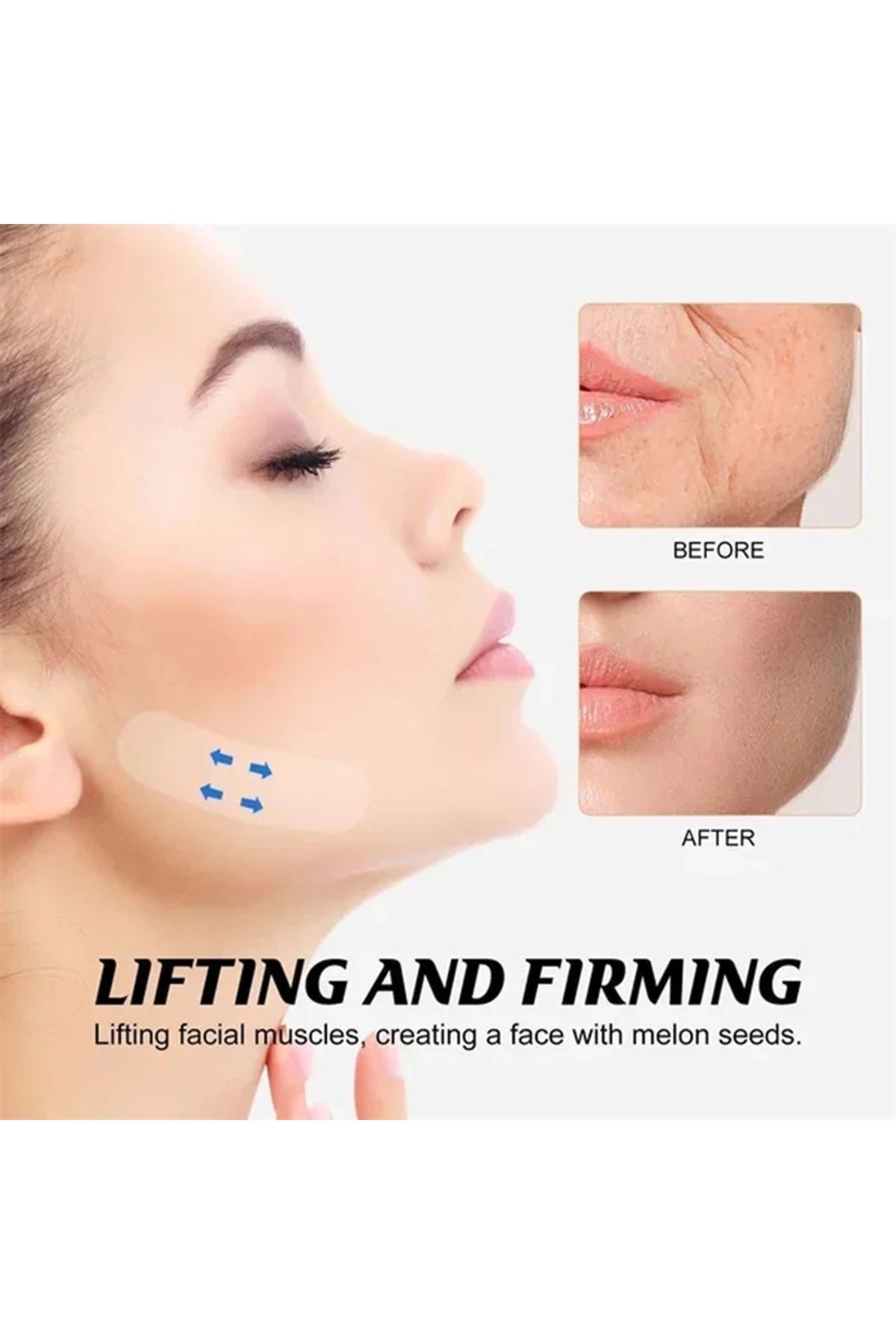 LOVYCO Anında Etkili Yüz Boyun Kaş Gerdirme Bant Dodo Label Germe Bant Boyun Yüz Gerici Bant 4 ADET