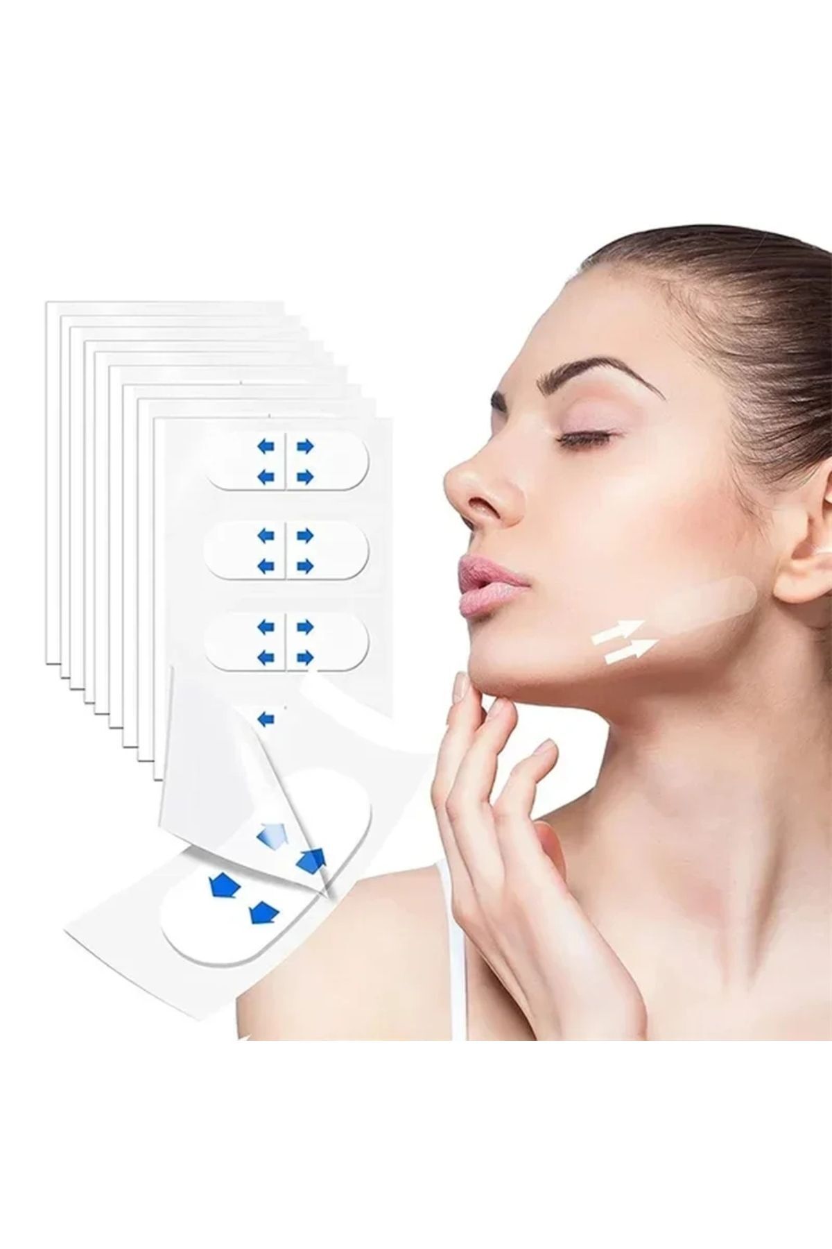 LOVYCO Anında Etkili Yüz Boyun Kaş Gerdirme Bant Dodo Label Germe Bant Boyun Yüz Gerici Bant 4 ADET - Görsel 3