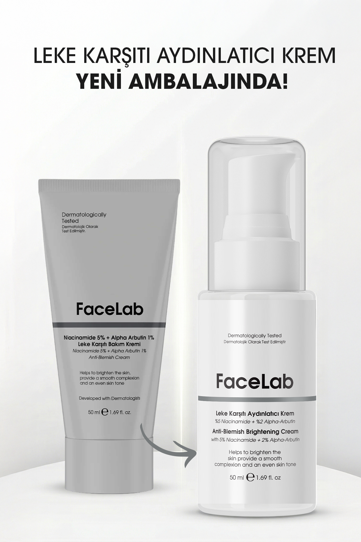 FaceLab Leke Karşıtı Niacinamide Alpha Arbutin Nemlendirici Cilt Bakım Kremi 50 ml - Görsel 2
