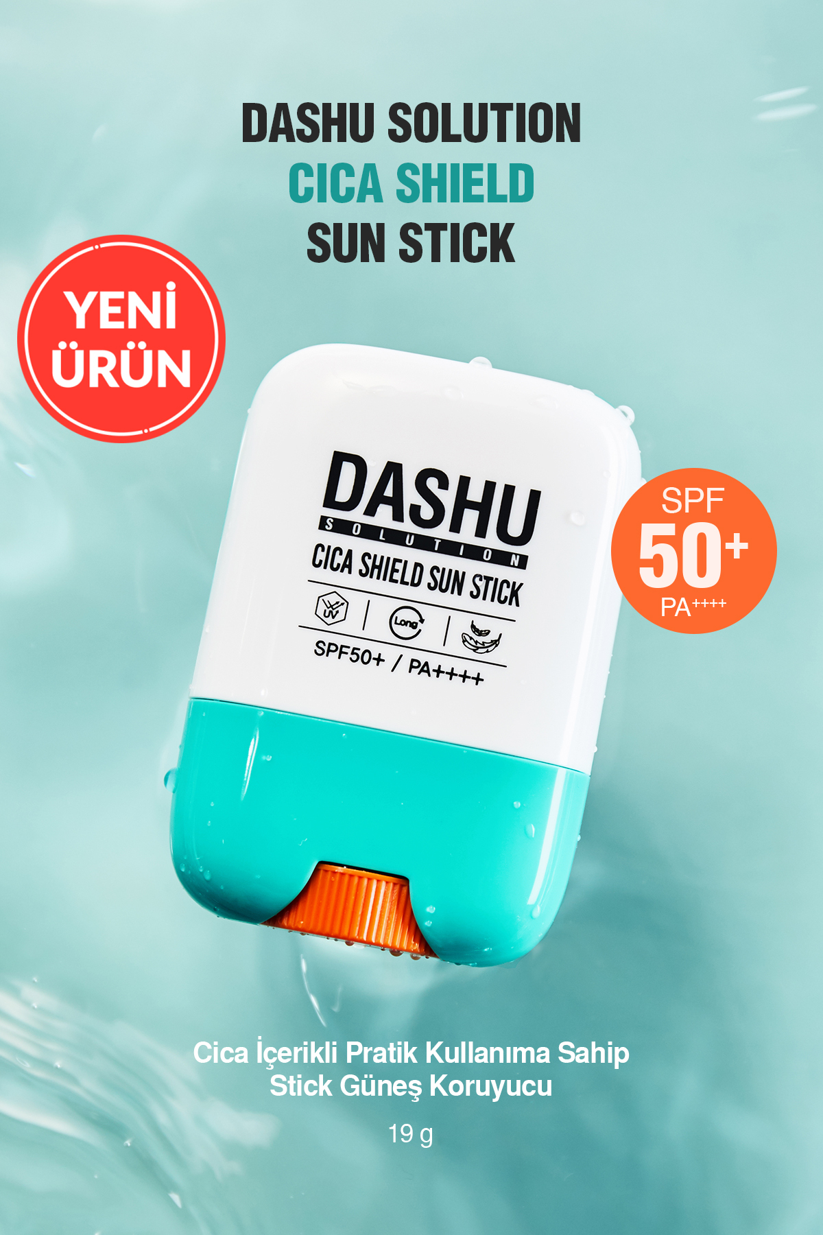 Dashu Cica İçerikli, Pratik, Stick Güneş Koruyucu Solution Cica Shield Sun Stick SPF 50+ PA++++