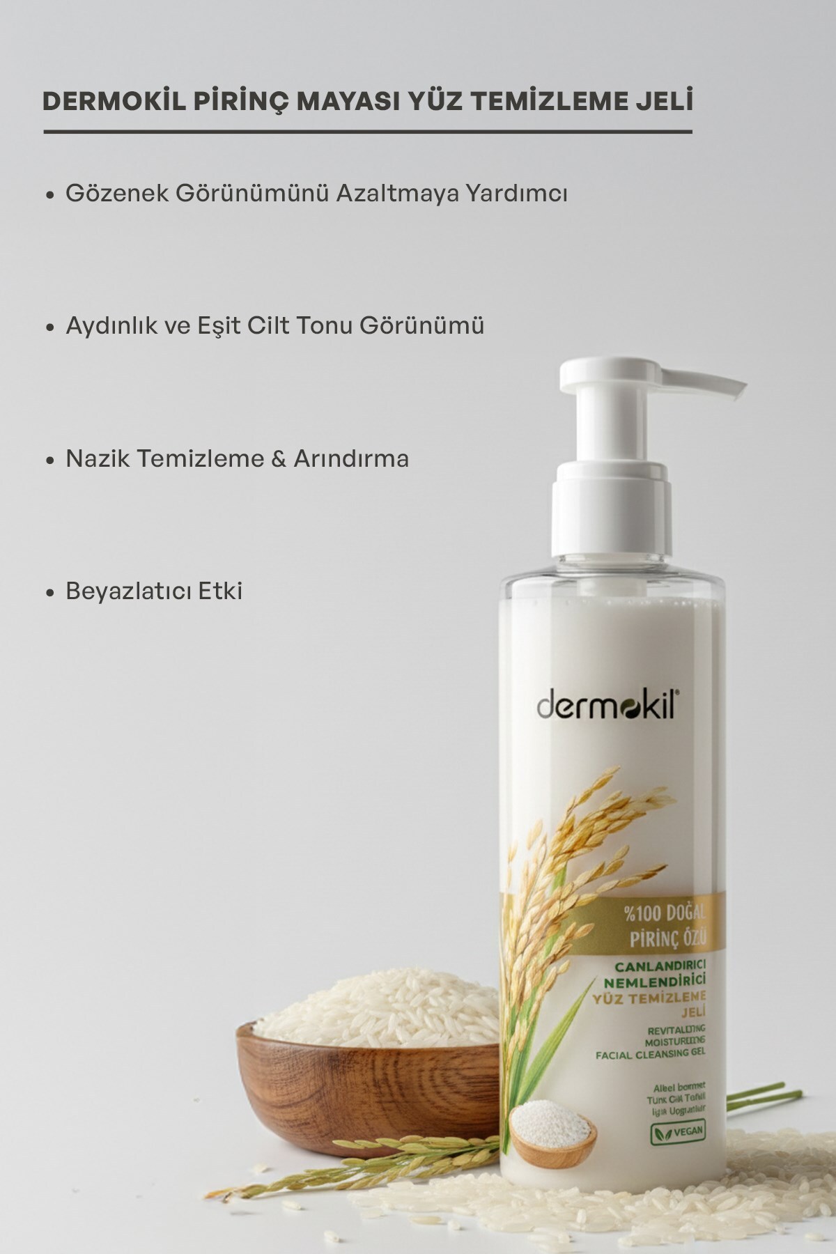 Dermokil Pirinç Mayası Beyazlatıcı Aydınlatıcı Cilt Bakım Seti - Görsel 2
