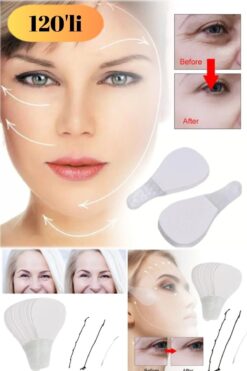 Munico 120 Adet Anında Görünmez Yüz Çıkartmaları Boyun Göz Çift Çene Kaldırma V Şekil Dolum Bantları 40'lı