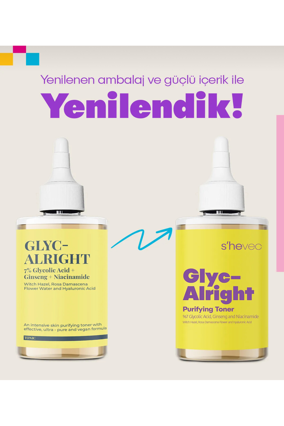 Watsons GLYC- ALRIGHT - Tüm Ciltler İçin Gözenek Sıkılaştırıcı Leke Karşıtı Tonik (200 ml) - Görsel 2