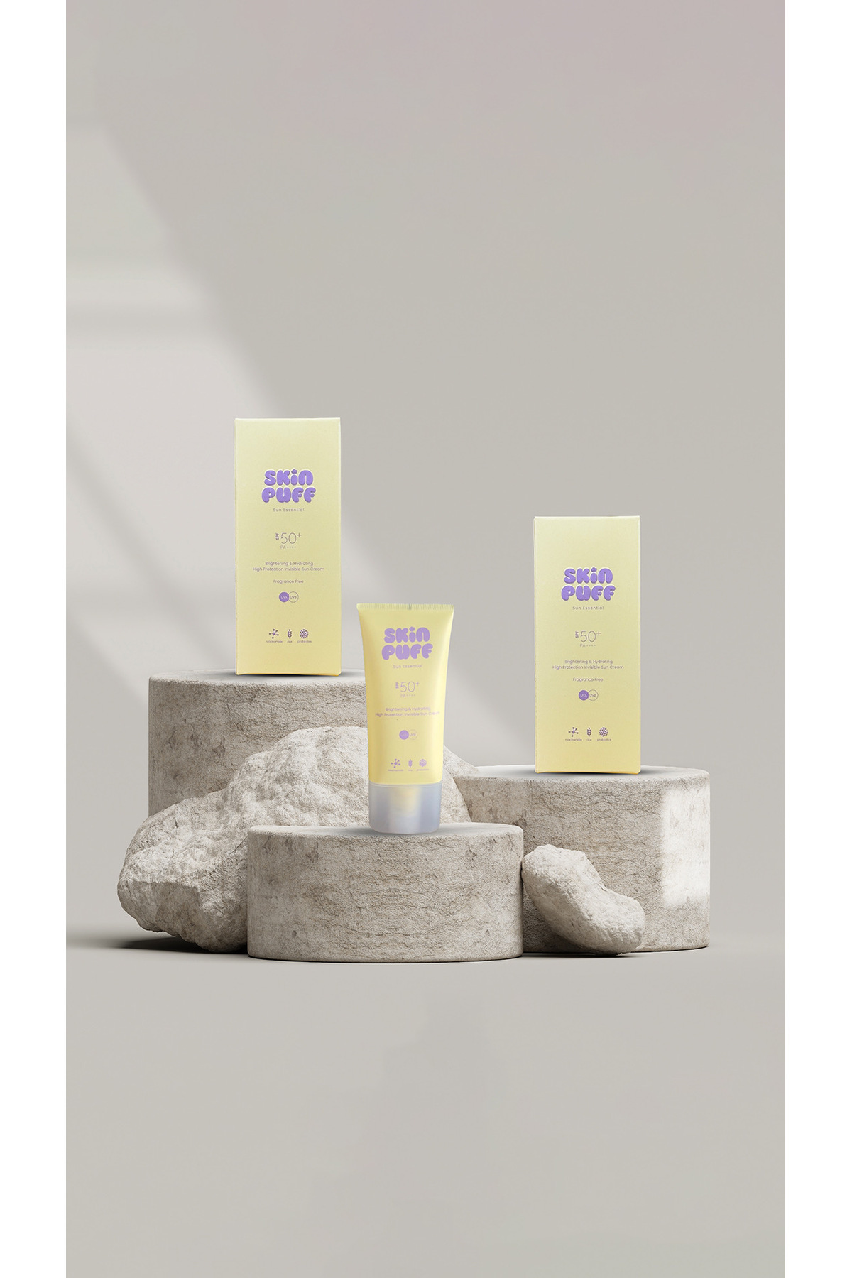 SKİNPUFF Sun Essential SPF 50+ PA++++ Aydınlatıcı ve Nemlendirici Yüksek Koruma Güneş Kremi - Görsel 3