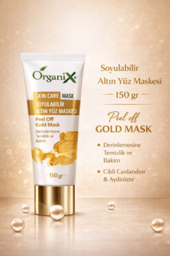 Organix Soyulabilir Altın Yüz Maskesi - Cilt Canlandırıcı & Aydınlatıcı Peel Off Maske 150 ml