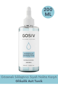 Gosiv Gözenek Sıkılaştırıcı Siyah Nokta Karşıtı Tonik (Glycolic Acid 6% + AHA BHA) 200 ML