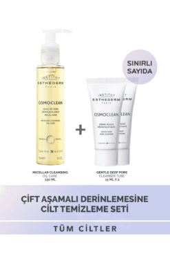 Institut Esthederm Arındırıcı Cilt Temizleme Seti: Cilt Temizleme Yağı ve Pürüzsüzleştirici Etkili Temizleyici