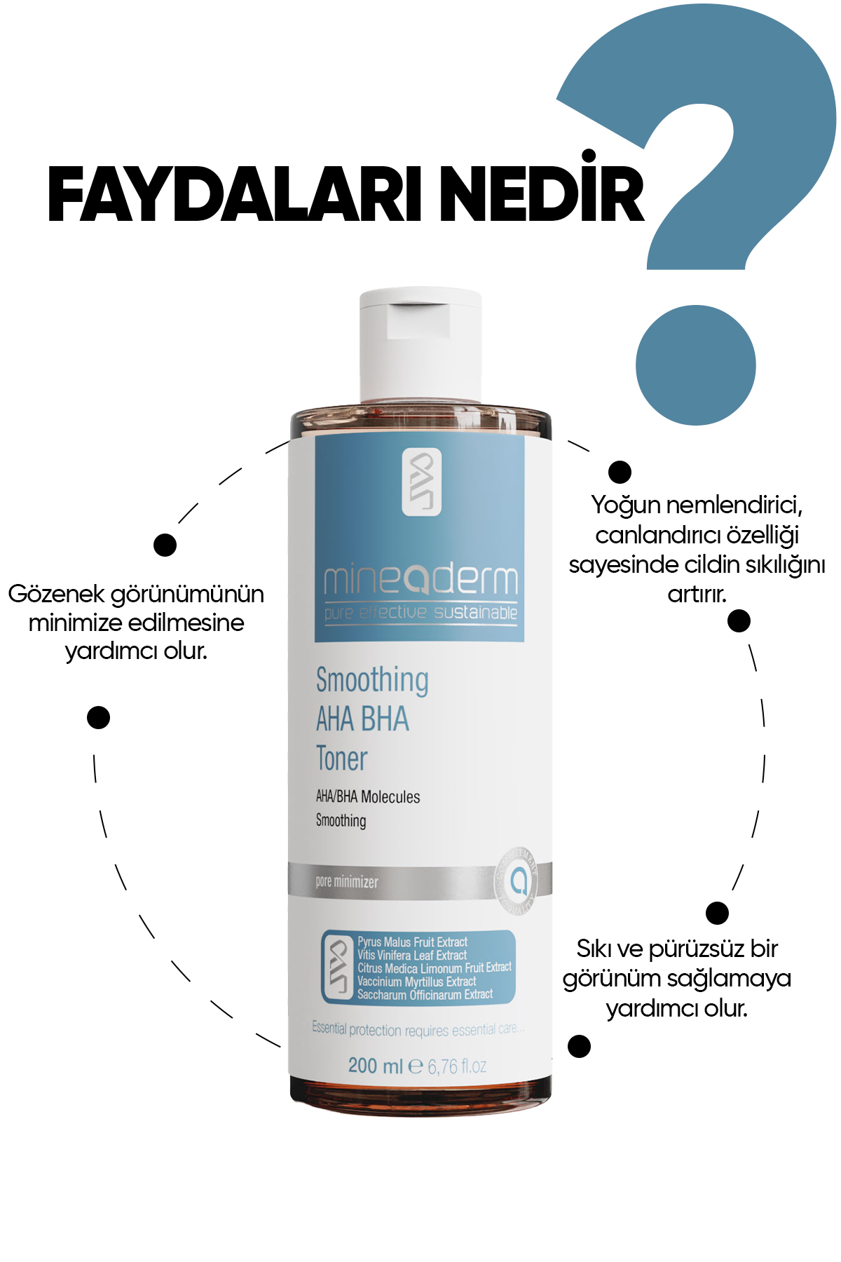 mineaderm Smoothing Aha Bha Toner / Pürüzsüzleştirici Aha Bha Tonik - Görsel 2