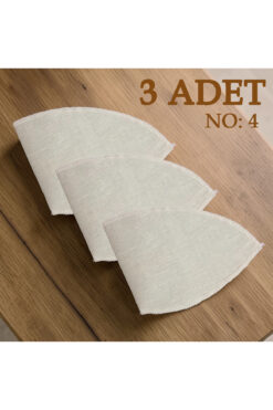 riyaz Yıkanabilir Kumaş Kahve Filtresi (3 ADET; NO:4) Ham Bez Kahve Filtresi %100 Pamuk Bez Filtre