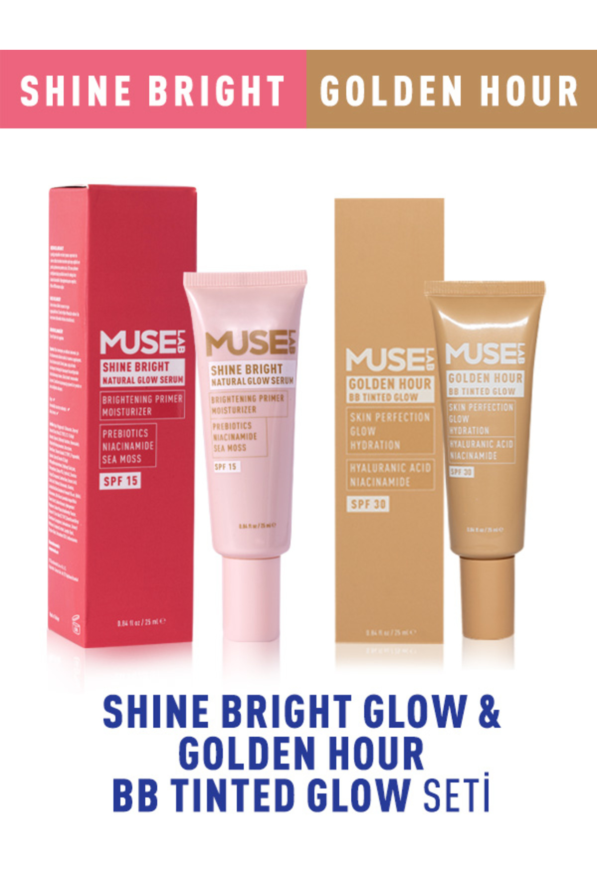 MuseLab Shine Bright Glow & Golden Hour BB Tinted Glow Seti