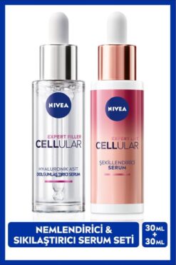 NIVEA Cellular Expert Lift Şekillendirici Doğal Retinol Alternatifi Serum 30ml ve Nemlendirici Serum 30ml