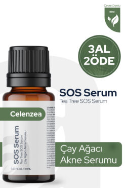Celenzea Çay Ağacı Yağı Özlü, Akne, ve Siyah Nokta Leke Karşıtı SOS Serum 10ml