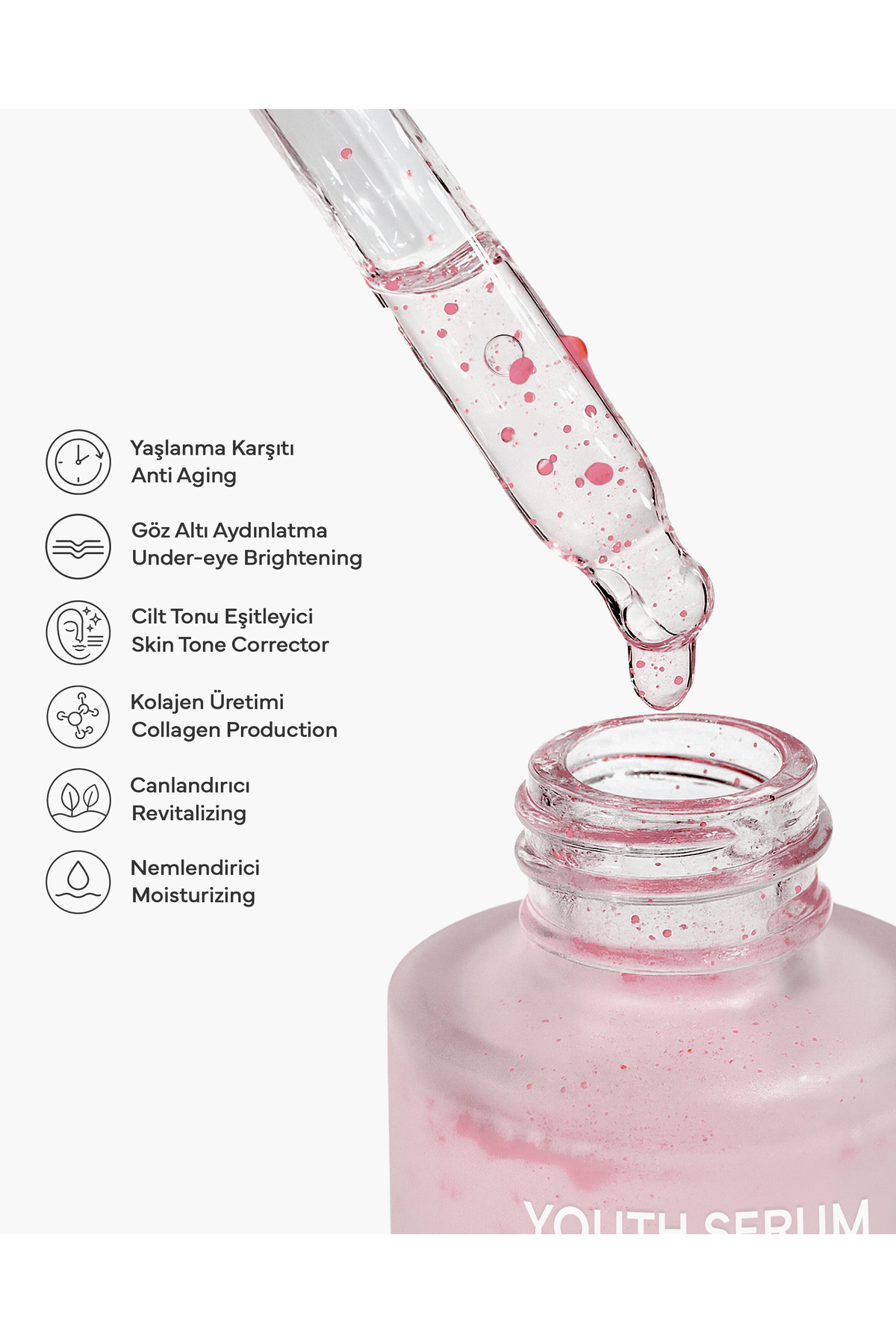 Sassy Go Canlandırıcı Ve Kırışıklık Karşıtı Youth Serum (ANTİOKSİDAN KOMPLEKS & HYALURONİC ACİD) 30ml - Görsel 2