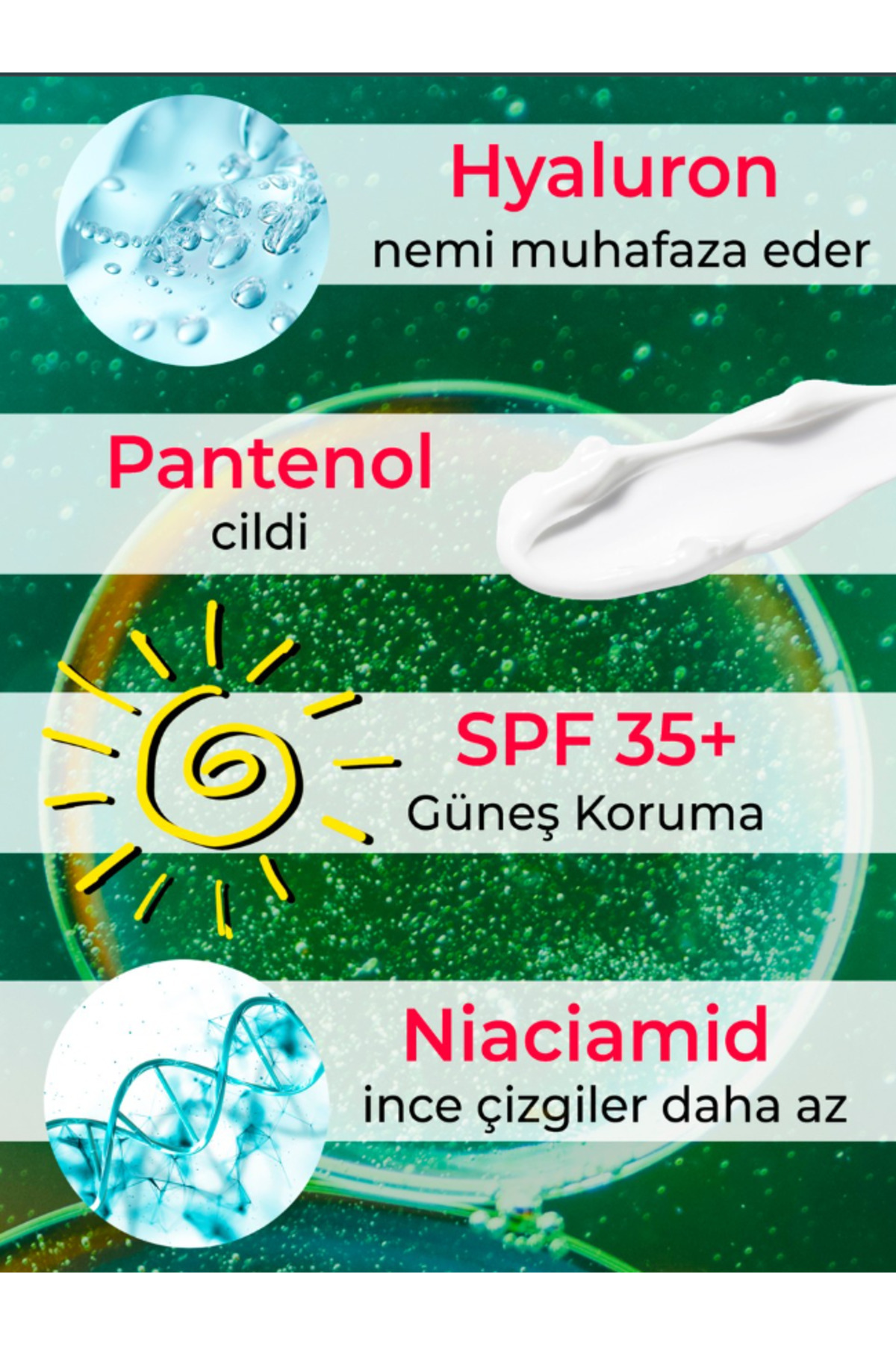 Luminate Yüz Kremi Yoğun Nemlendirici Niasinamid Cilt Tonu Eşitleyici Su Bazlı Makyaj bazı Spf 35 - Görsel 3