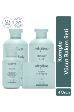 Vitolive Komple Vücut Bakım Seti - Pürüzsüzleştirici Nemlendirici Canlı Cilt Görünümü Vegan (4'lü Set)