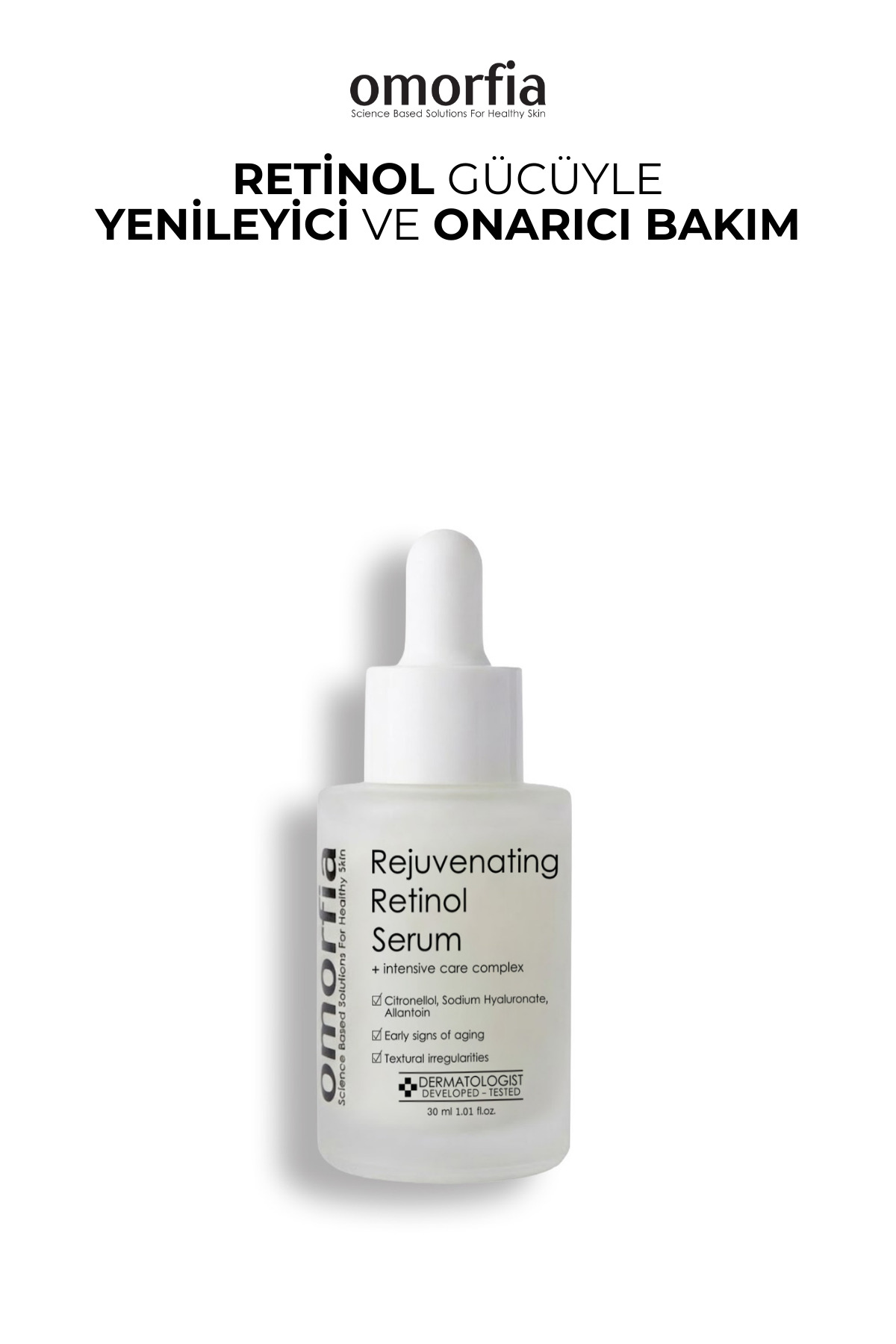 OMORFİA Yaşlanma Ve Kırışıklık Karşıtı Onarıcı Besleyici Retinol Cilt Bakım Serumu 30 ml
