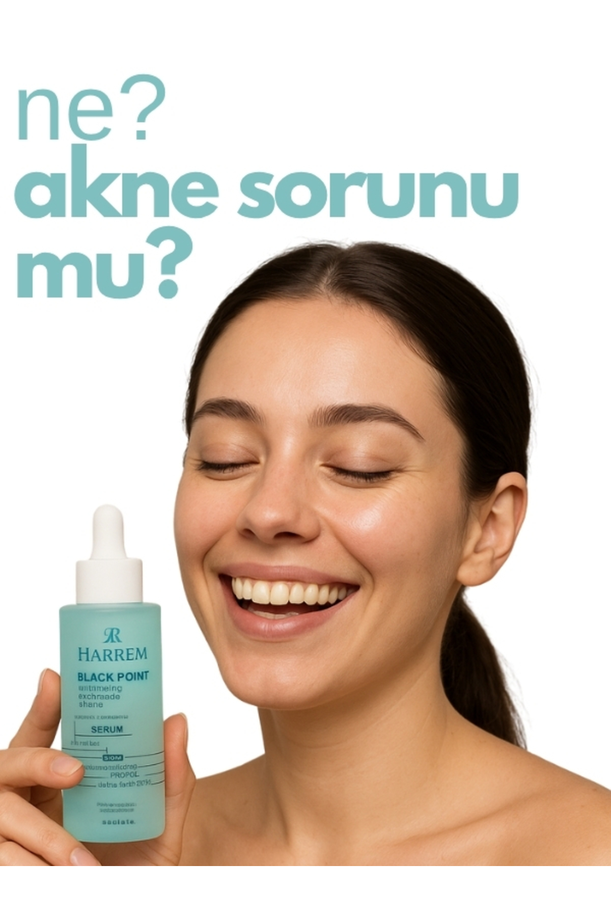 Harrem Akneli&Yağlı Cilt Tipleri İçin Niacinamide İçeren Cilt Bakım Serumu 30 ML Black P.int - Görsel 2