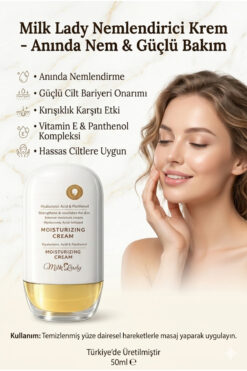 Milk Lady Moistura Nemlendirici Krem 50 ml – Hyaluronic Acid Destekli Yoğun Bakım