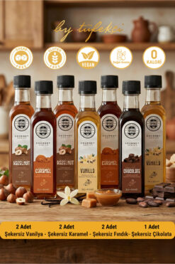 By Tüfekçi 7’li Şekersiz (Sugar Free) Şurup Seti | Yeni Yüksek Aromalı Kalorisiz Formül (7x60 ml)