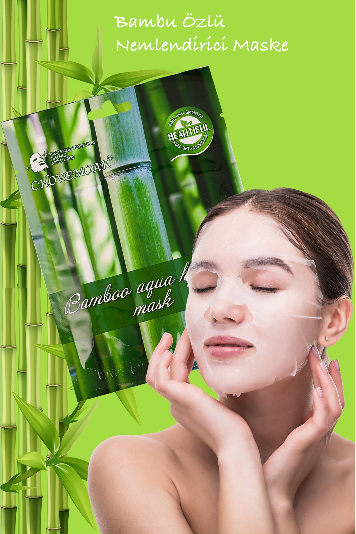 Uniquem Bambu Öz Yaprağı Yüz Maskesi Bamboo Aqua Hydration Mask Bambusa Vulgaris Xlm92