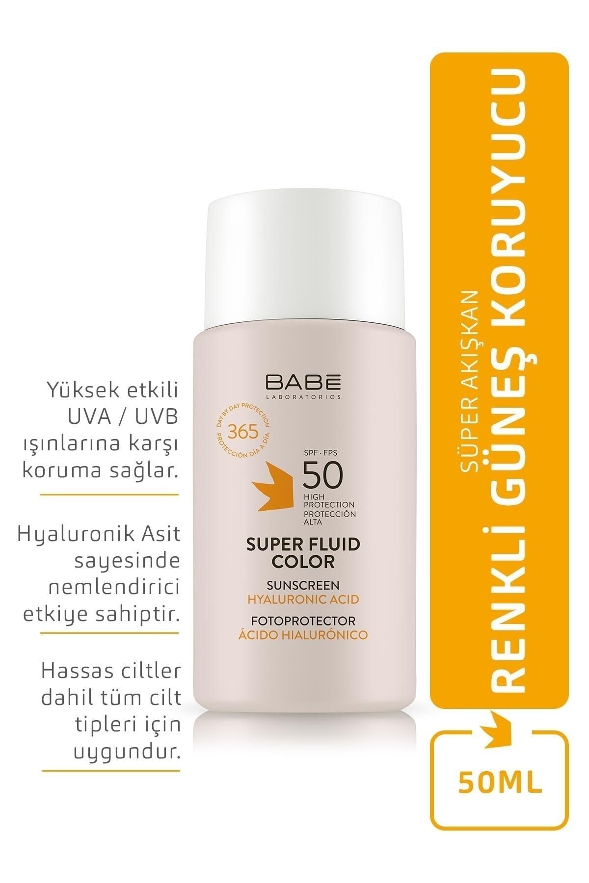 Babe Sun SPF 50 Super Fluid Güneş Koruyucu 50 ml - Renkli