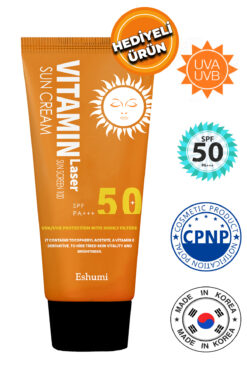 ESHUMİ Korean Çil Ve Leke Karşıtı Aydınlatıcı Vitamin Laser Spf 50 Pa Yüksek Koruyuculu Güneş Kremi