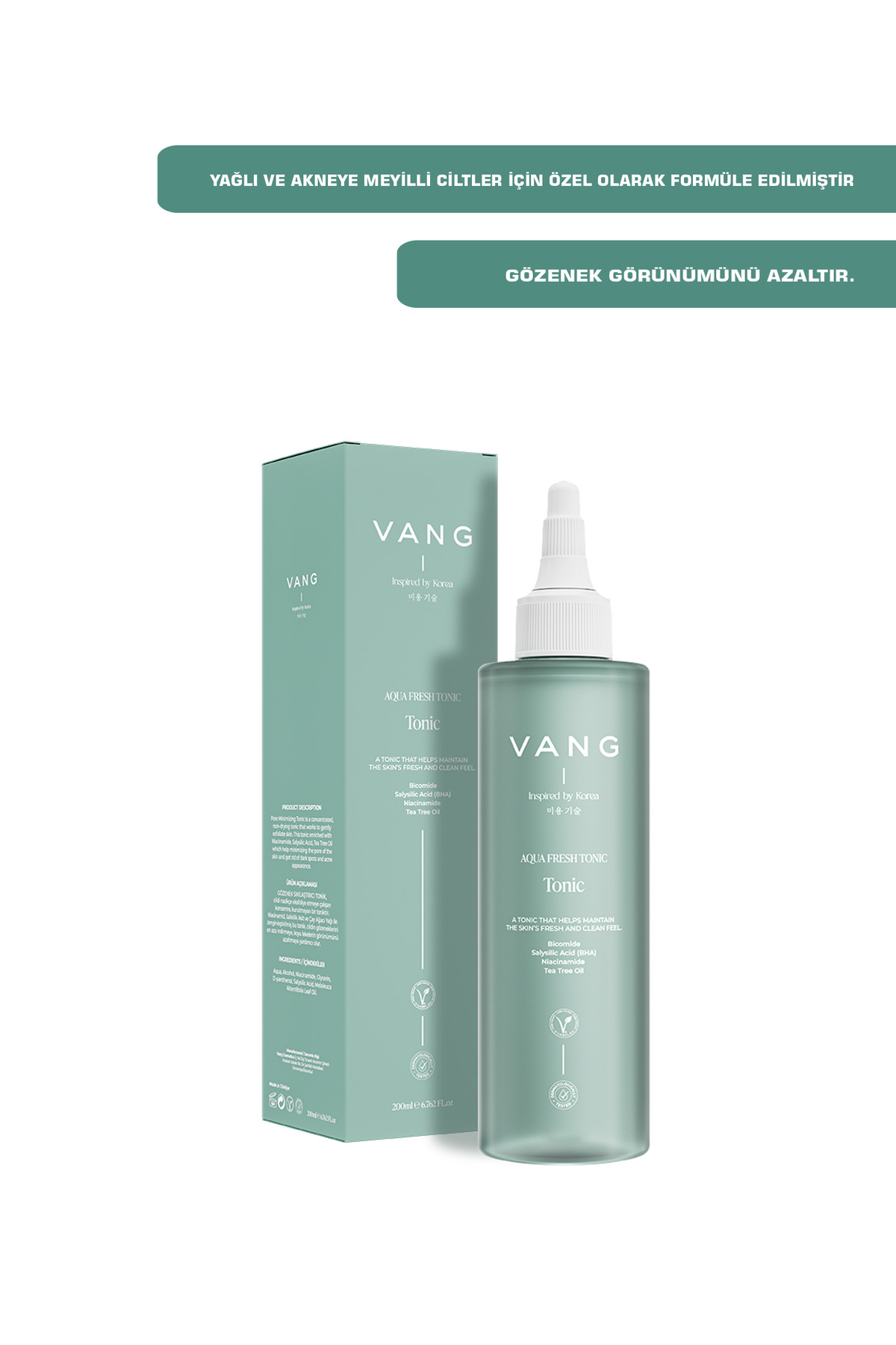 VANG Yağlı ve Sivilceli Karma Ciltler İçin Tonik | Niacinamide & BHA (Salicylic Acid) 200 ml - Görsel 2