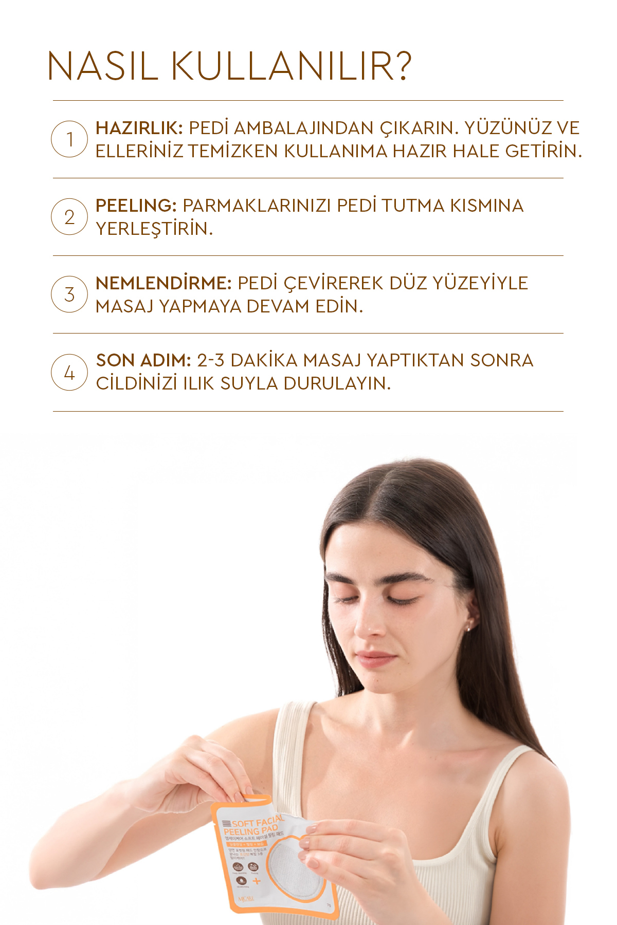 Mjcare Face Peeling - Yüz Peeling Pad 10'lu - Görsel 3