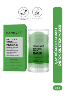 Dermokil Akne Karşıtı ve Nemlendirici Detox Kil Stick Maske – Çay Ağacı Özlü – 30 g