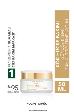 Yves Rocher Gündüz Kremi-Kuru Cilt-E Vitamini-Yaşlanma Karşıtı Bitki Kök Hücre Bakım /Anti Age Global