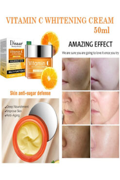 DISAAR Beauty 100 % Organic C Vitamini Krem Leke Akne Siyah Nokta Karşıtı Cilt Renk Açıcı Beyazlatıcı Krem