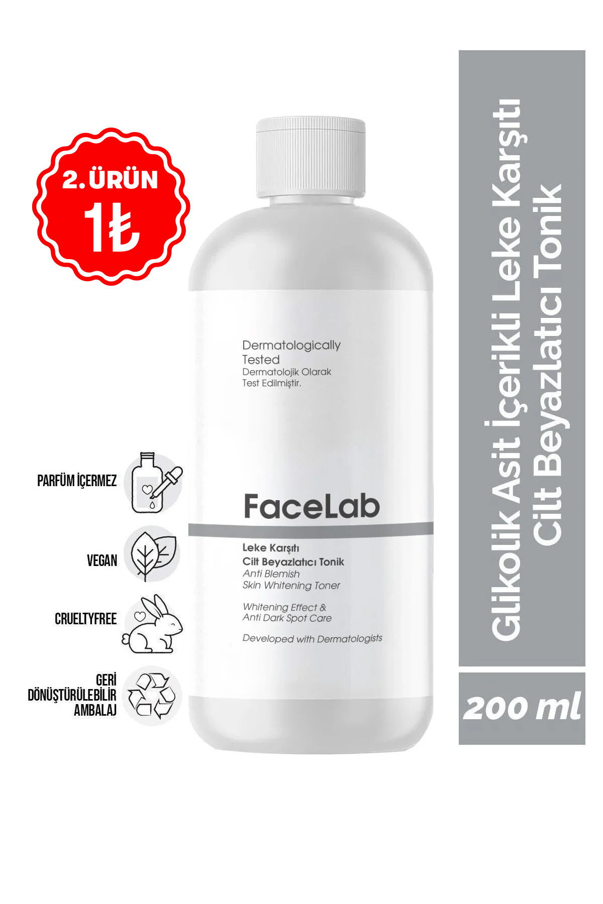 FaceLab Glikolik Asit %6 Tonik – Leke Karşıtı, Cilt Aydınlatıcı & Beyazlatıcı Bakım | 200ml