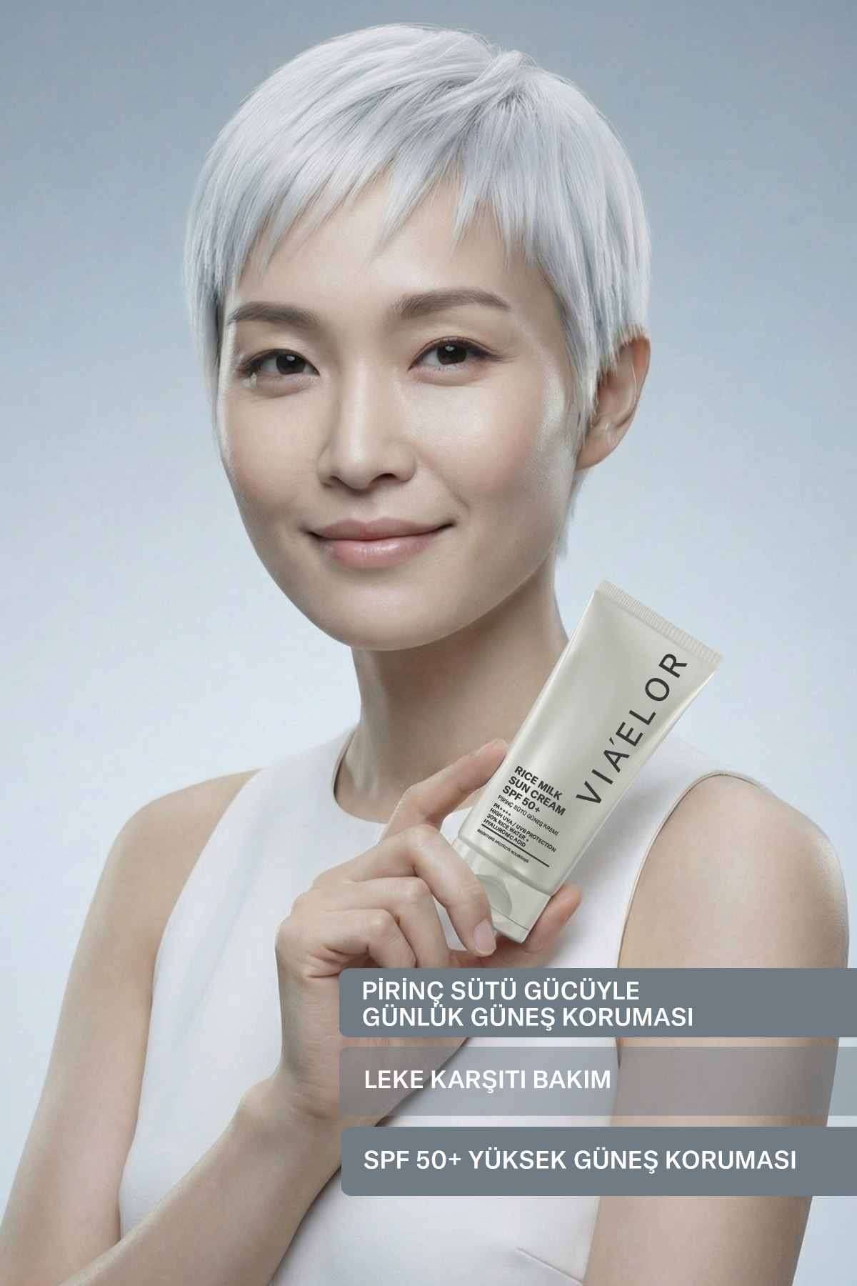 Via Elor Pirinç Mayası Leke Karşıtı Nemlendirici ve Aydınlatıcı Ton Eşitleyici Güneş Kremi SPF 50+ PA+++ - Görsel 3