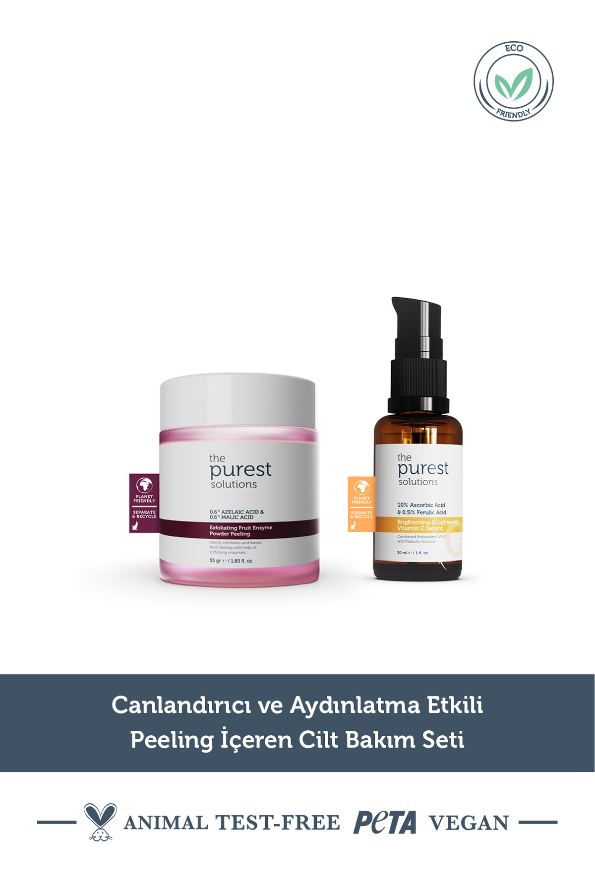 The Purest Solutions Canlandırıcı ve Aydınlatma Etkili Peeling İçeren Cilt Bakım Seti