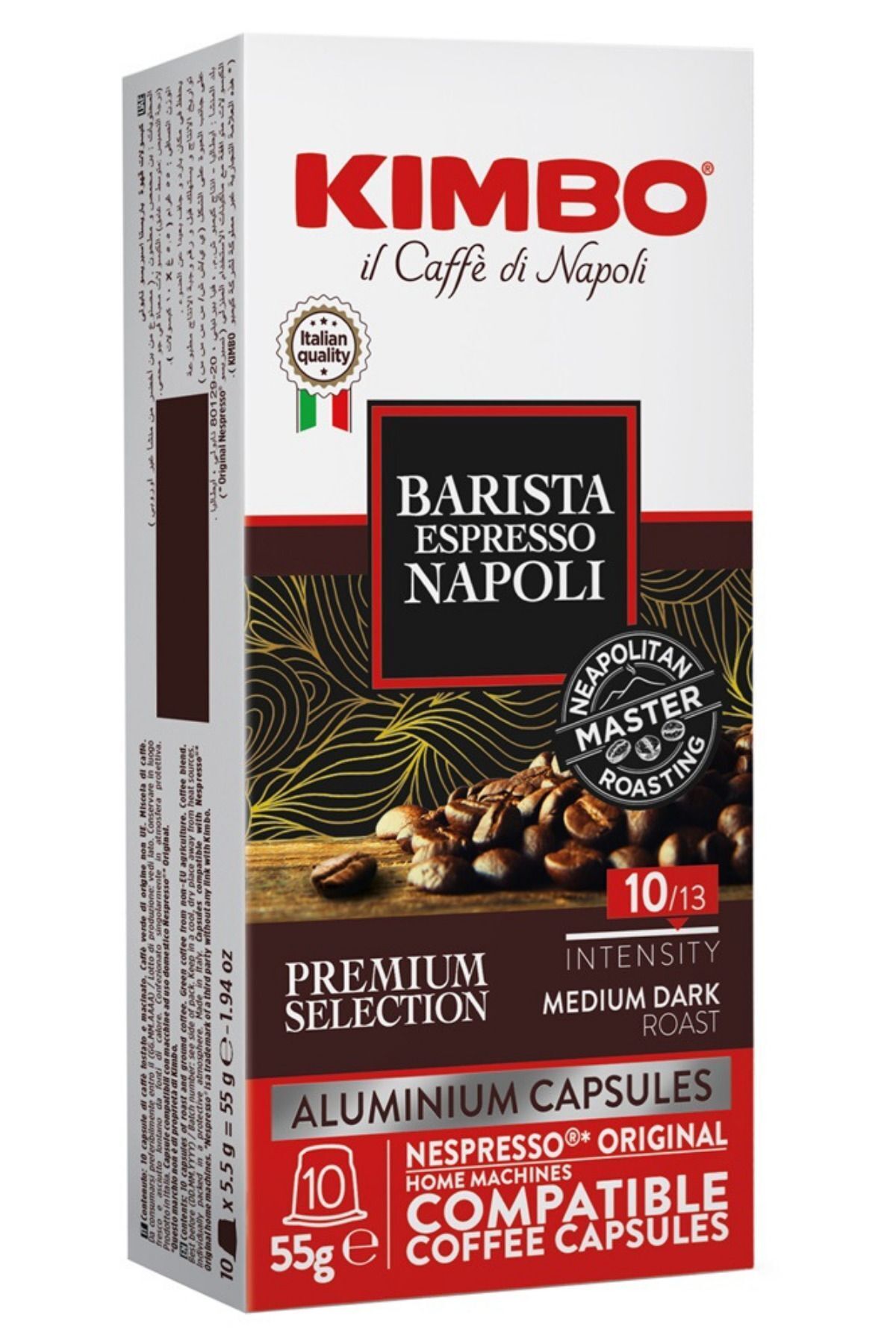 Kimbo Barista Espresso Napoli Nespresso Uyumlu Kapsül Kahve (Alüminyum) (10'lu Kutuda)