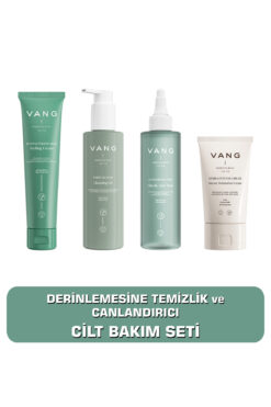 VANG Peeling + Yüz Yıkama Jeli + Gözenek Sıkılaştıcı Tonik + Yoğun Nemlendirici Krem Cilt Bakım Seti