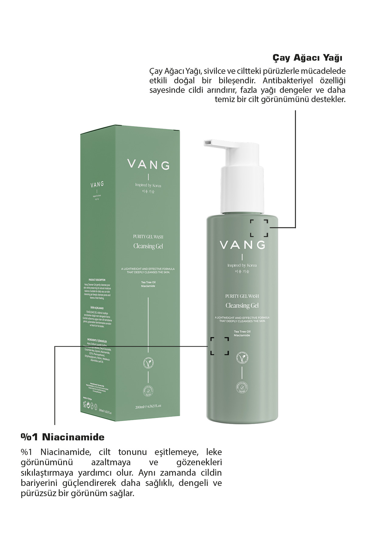 VANG Peeling + Yüz Yıkama Jeli + Gözenek Sıkılaştıcı Tonik + Yoğun Nemlendirici Krem Cilt Bakım Seti - Görsel 2