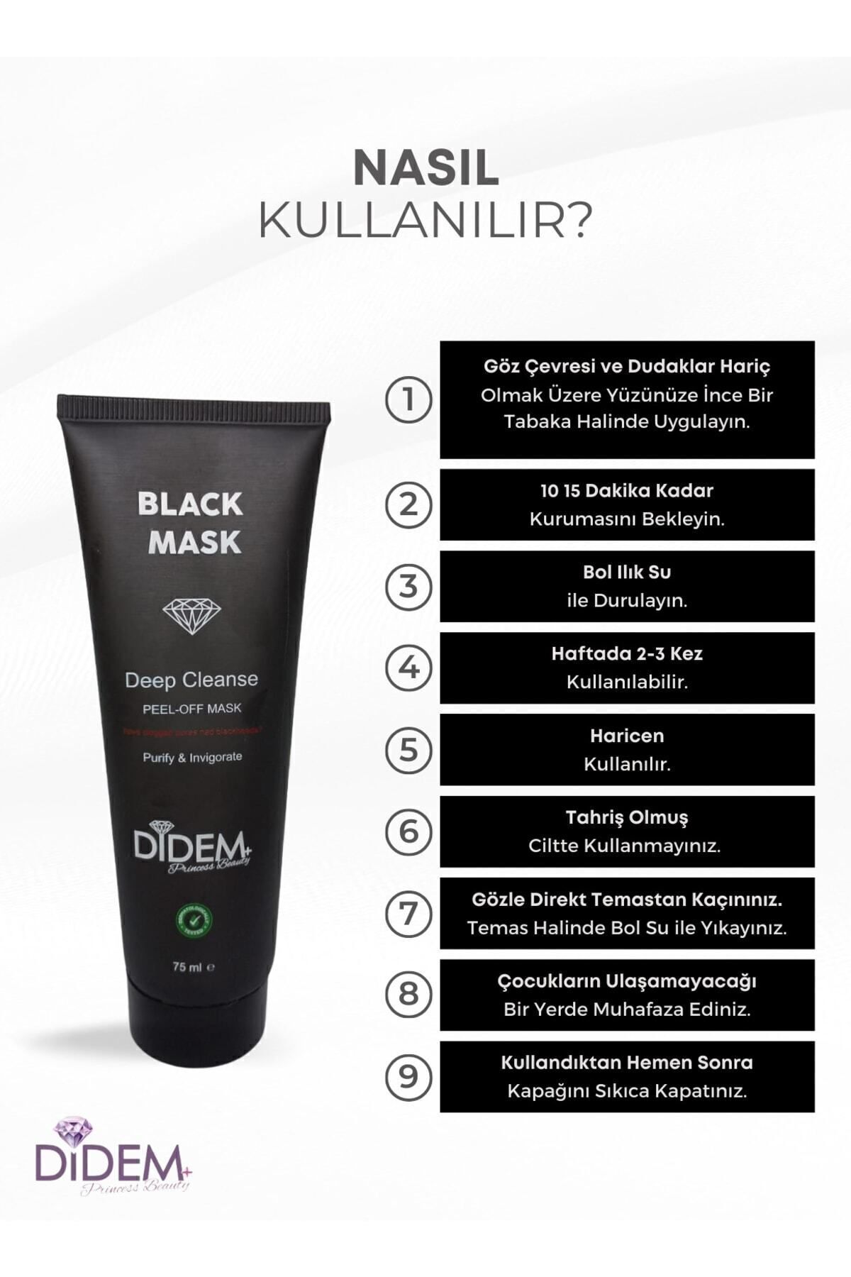 DIDEM BEAUTY Soyulabilir Black Mask 75 ml - Görsel 2