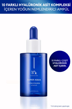 Missha 10 Farklı Hyaluronik Asit İçeren Su Bazlı Nemlendirici Ampul Super Aqua Ultra Hyalron Ampoule 47ml