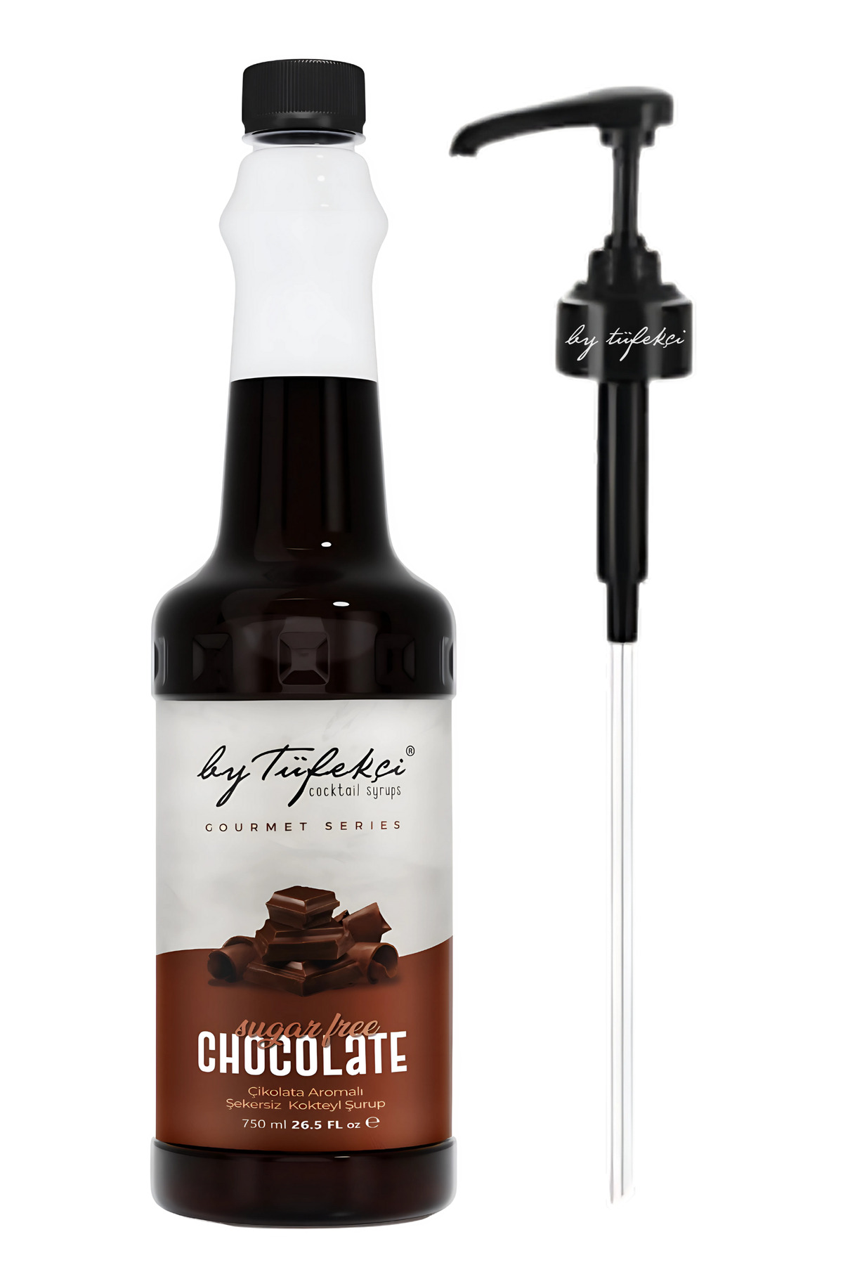 By Tüfekçi Şekersiz Fındık Kahve Şurubu 750 ML | Doğal Aroma | Sugar Free | 0 Şeker 0 Kalori | Şurup Pompası