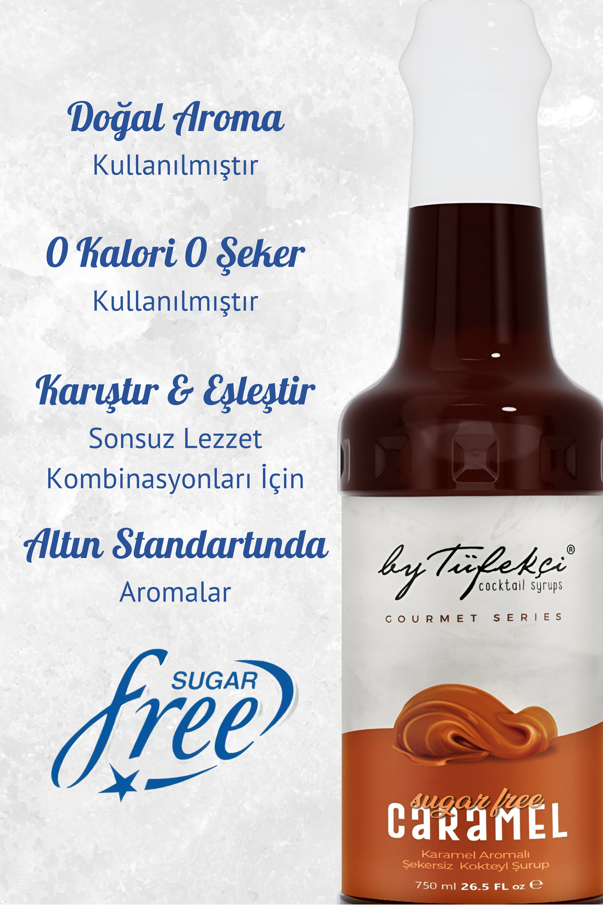 By Tüfekçi Şekersiz Fındık Kahve Şurubu 750 ML | Doğal Aroma | Sugar Free | 0 Şeker 0 Kalori | Şurup Pompası - Görsel 2