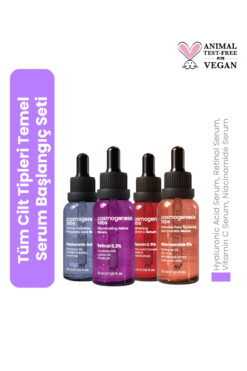 Cosmogenesis Labs Tüm Cilt Tipleri Temel Serum Başlangıç Seti Vegan