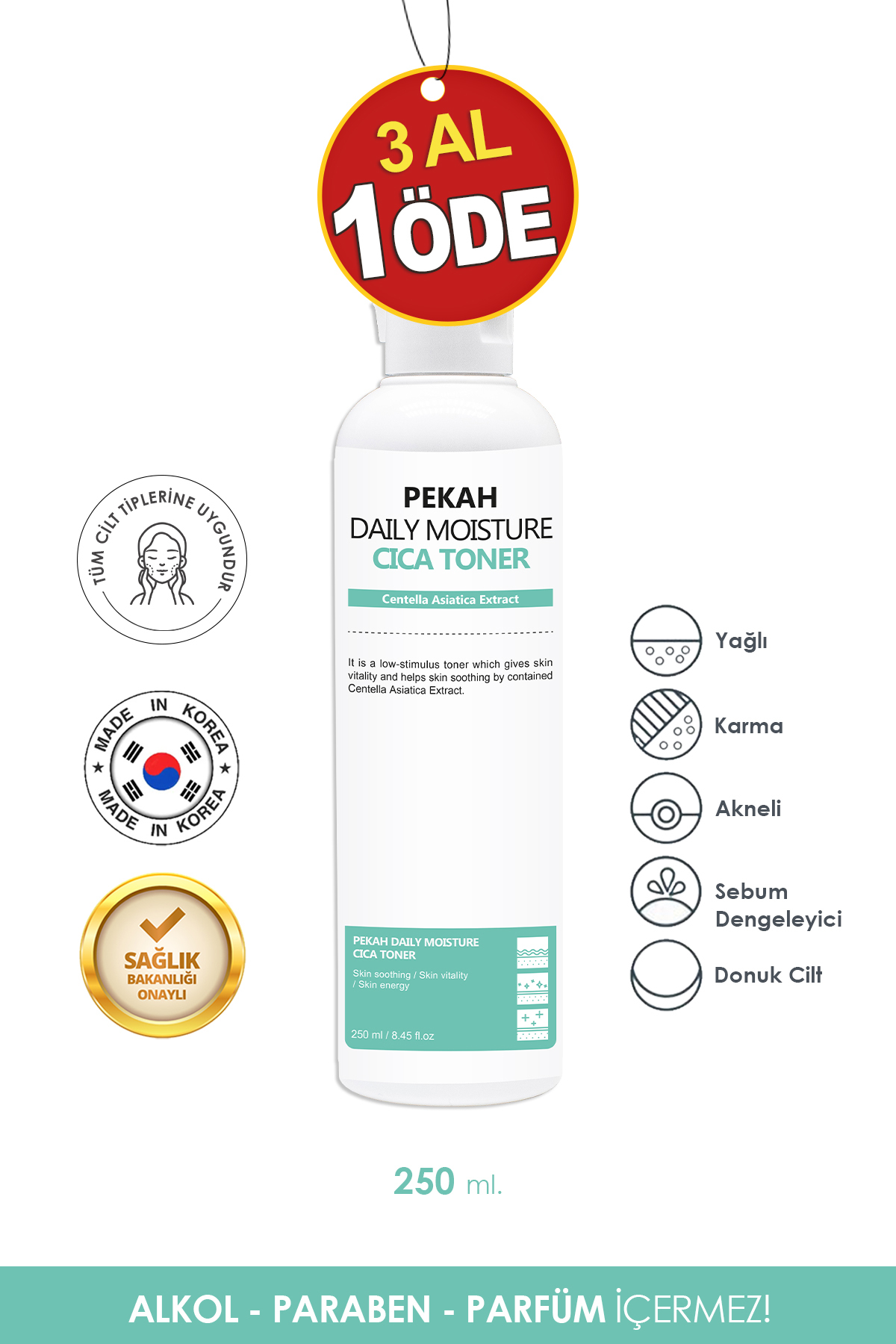 PEKAH Centella Özlü Gözenek Sıkılaştırıcı, Arındırıcı Akne Karşıtı Tonik 250ml